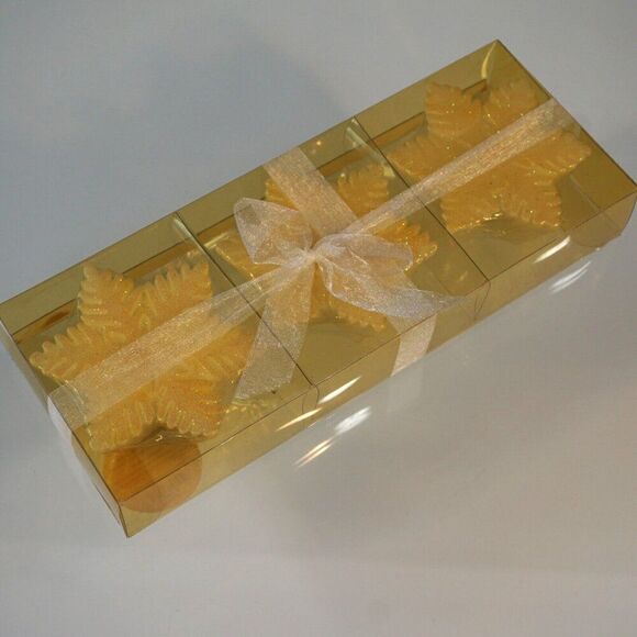 Vintage Crate and Barrel Candles Christmas Snowflake Box Of 3 - Picture 6 of 7